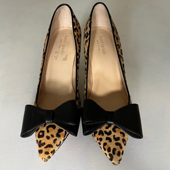Kate Spade NY Vibo Leopard Print Real Fur Pumps Size 7M - Picture 3 of 7